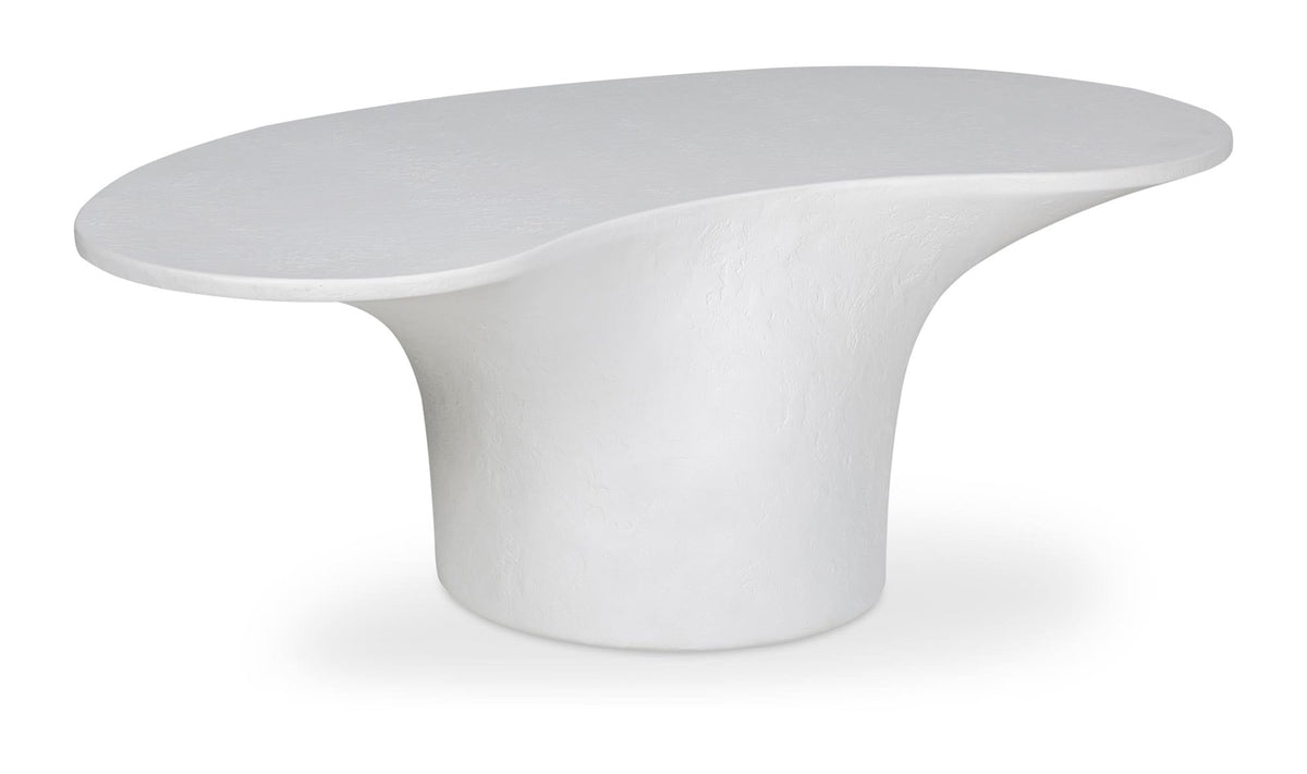 47" White Concrete Outdoor Coffee Table