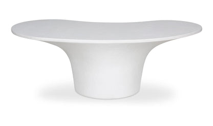 47" White Concrete Outdoor Coffee Table