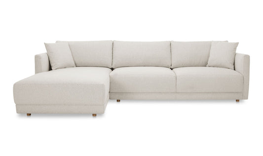 115.5" Oyster Upholstered Left Facing Sectional