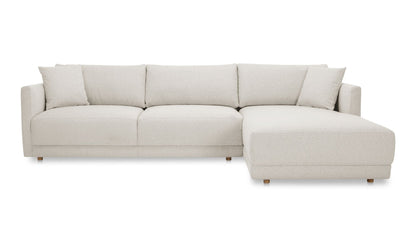115.5" Oyster Upholstered Right Facing Sectional