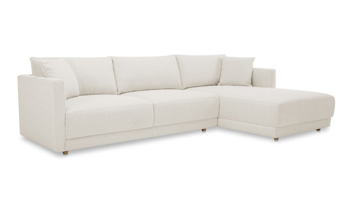 115.5" Oyster Upholstered Right Facing Sectional