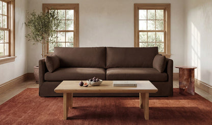 94" Dark Brown Upholstered Sofa