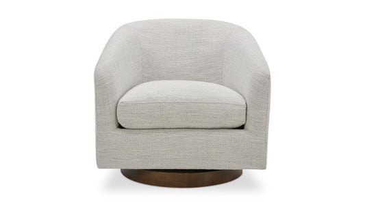 31" Splashed White Upholstered Swivel Accent Chair