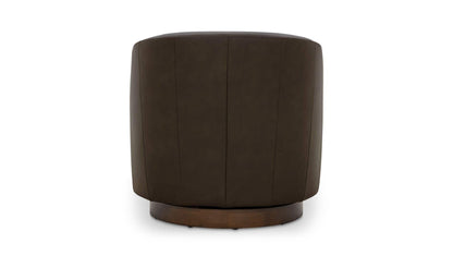 31.1" Taupe Leather Swivel Accent Chair