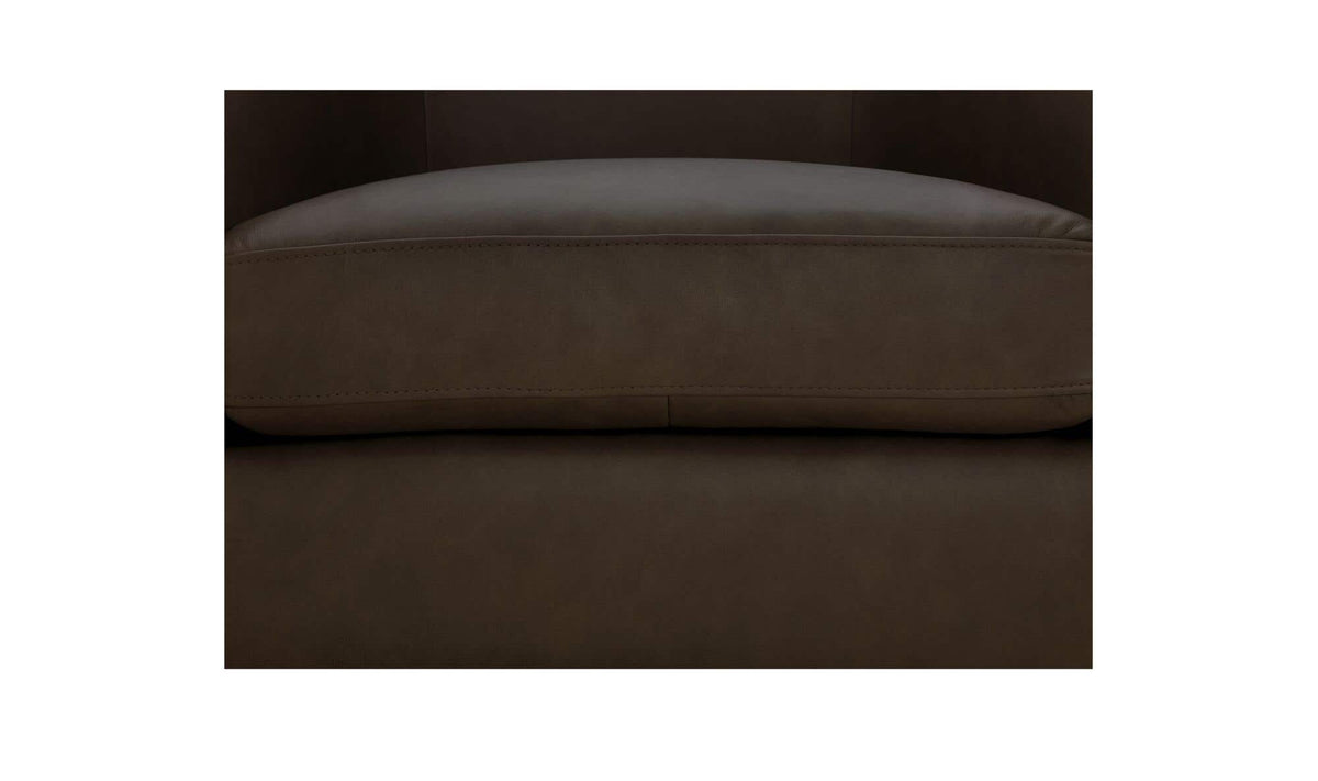 31.1" Taupe Leather Swivel Accent Chair