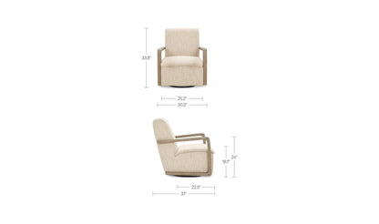 30.31" Pebble Upholstered Swivel Accent Chair
