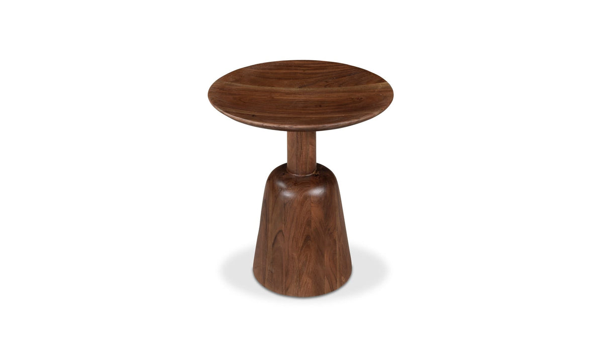 16" Dark Brown Acacia Side Table