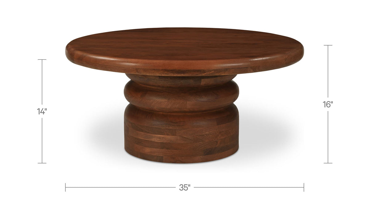 35" Natural Mango Wood Coffee Table
