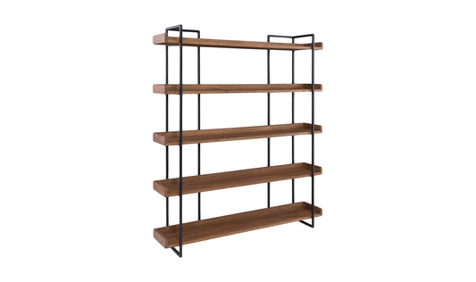 68" Large Light Brown Acacia Large Bookcase