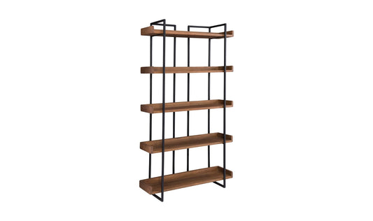 44" Small Light Brown Acacia Small Bookcase