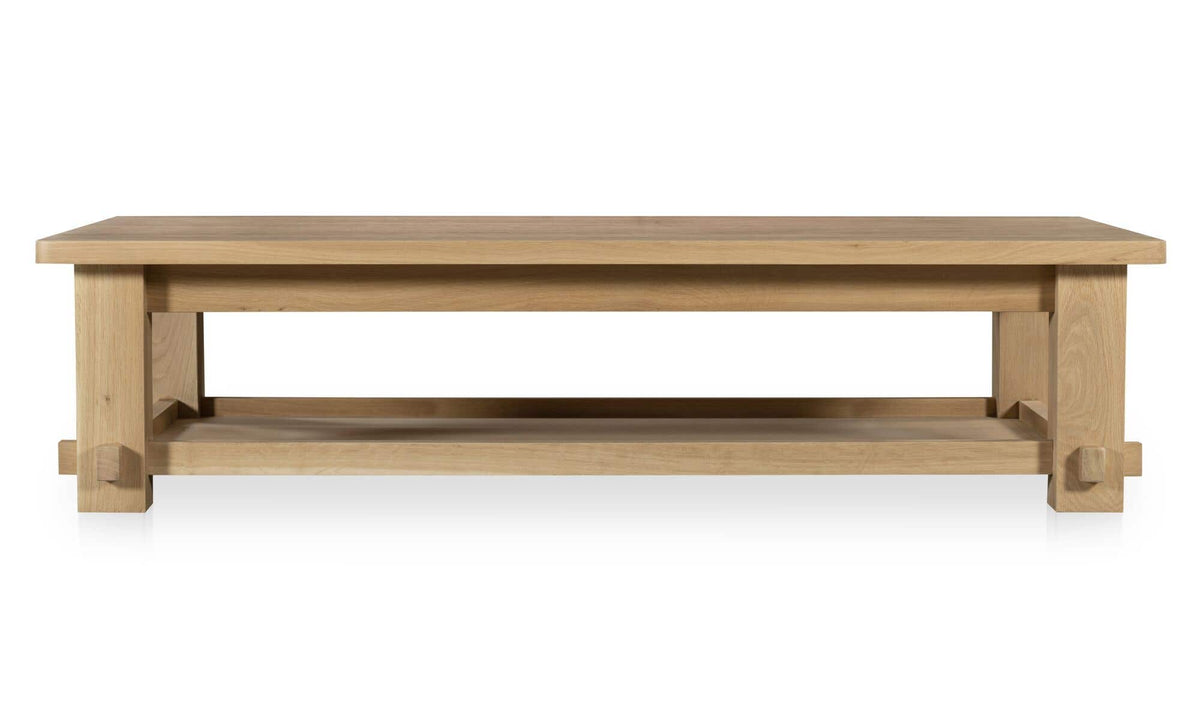 65" Natural Solid Oak Coffee Table