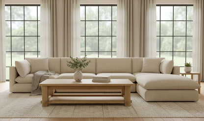 65" Natural Solid Oak Coffee Table