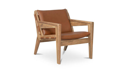 29" Brown Leather Accent Chair