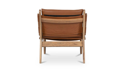 29" Brown Leather Accent Chair