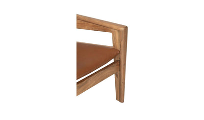 29" Brown Leather Accent Chair