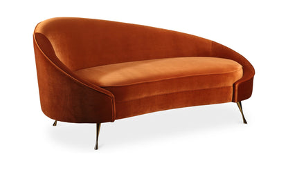 66" Orange Upholstered Chaise