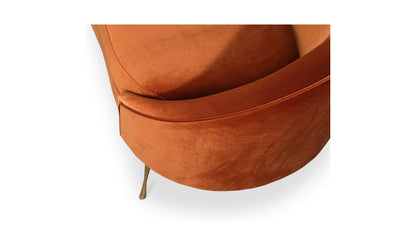 66" Orange Upholstered Chaise