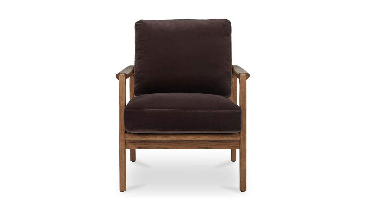 27.5" Dark Brown Upholstered Accent Chair
