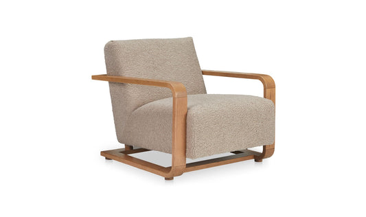 29.5" Beige Upholstered Lounge Chair