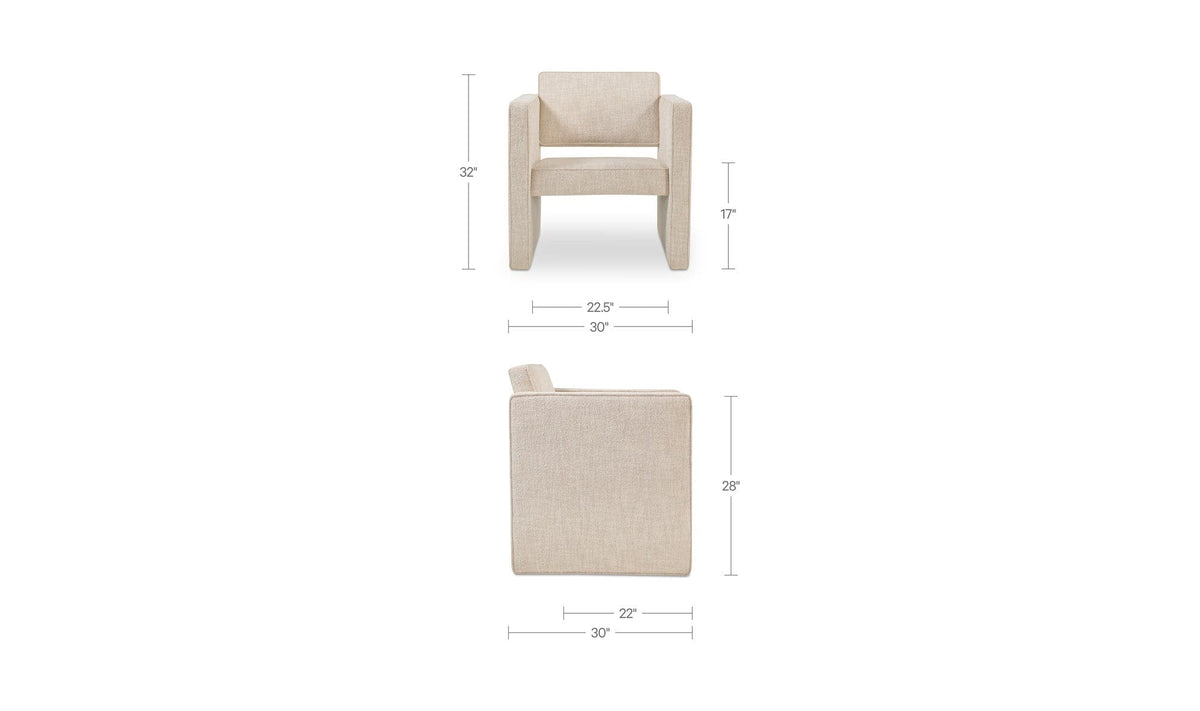 30" Oat Upholstered Accent Chair