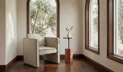 30" Beige Upholstered Accent Chair