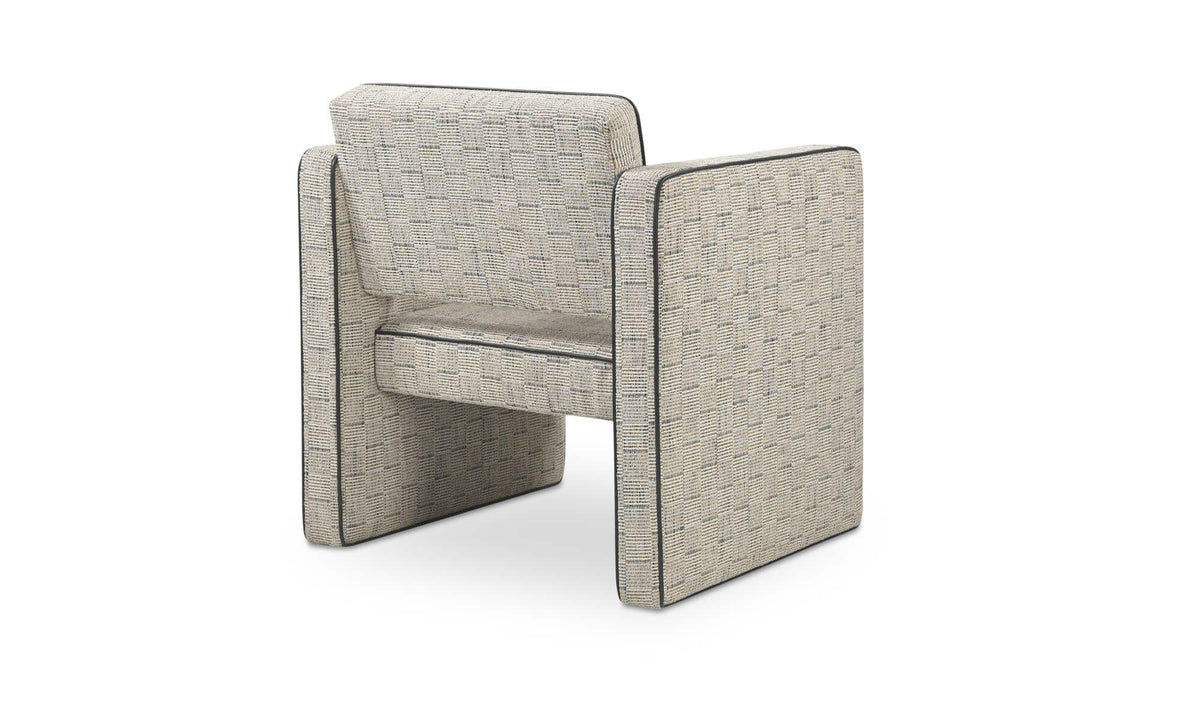 30" Beige Upholstered Accent Chair