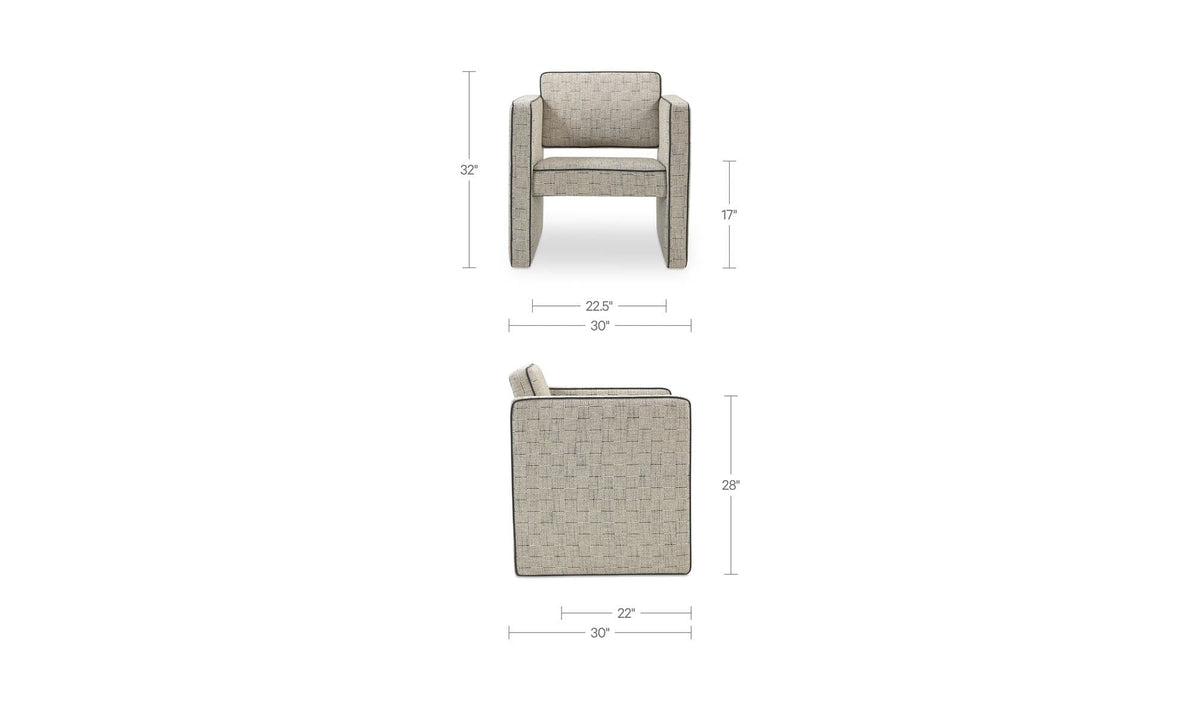 30" Beige Upholstered Accent Chair