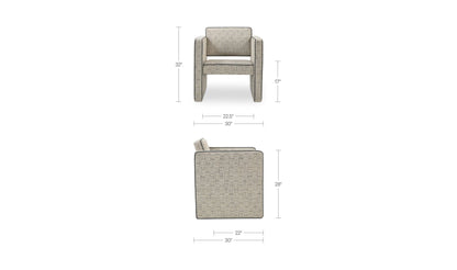 30" Beige Upholstered Accent Chair