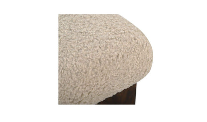 18" Cream Faux Shearling Ottoman