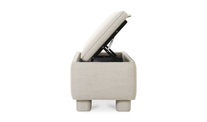 59" Light Grey Upholstered Storage Bench