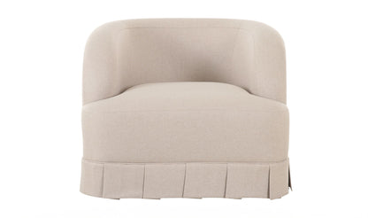32" Beige Upholstered Swivel Accent Chair