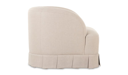 32" Beige Upholstered Swivel Accent Chair