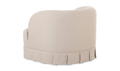 32" Beige Upholstered Swivel Accent Chair