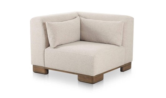 40" Oatmeal Upholstered Corner Chair