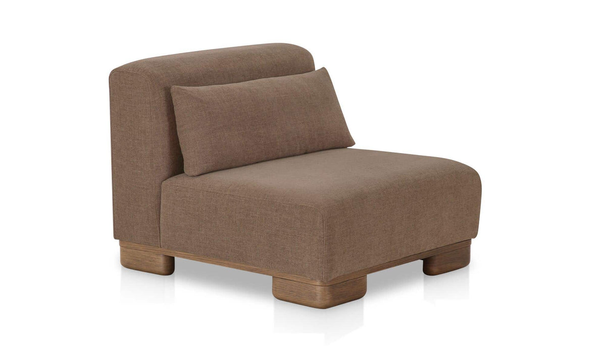 35" Dark Brown Upholstered Slipper Chair