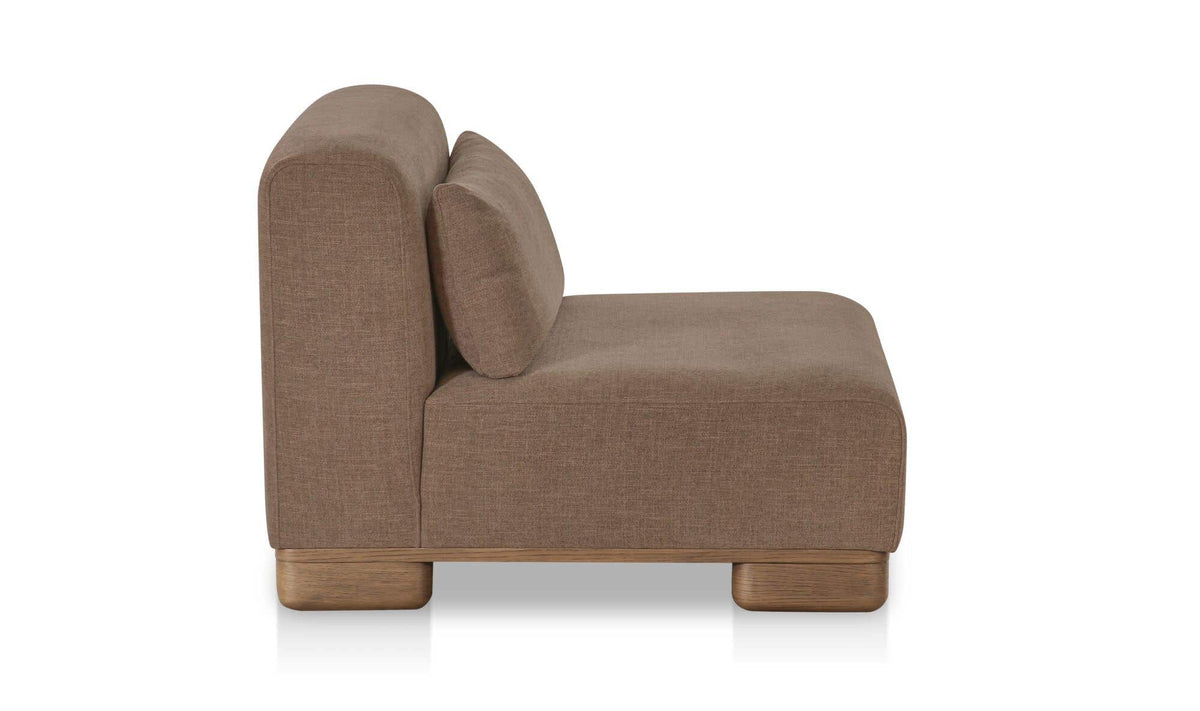 35" Dark Brown Upholstered Slipper Chair