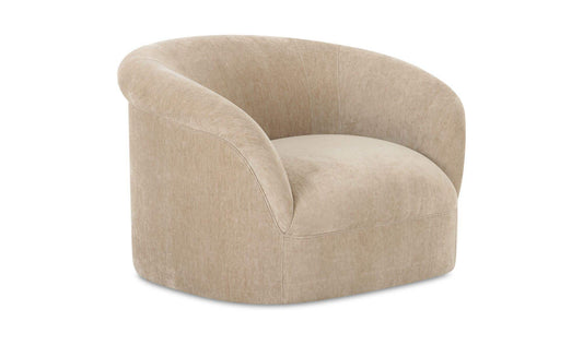 39.25" Beige Upholstered Lounge Chair