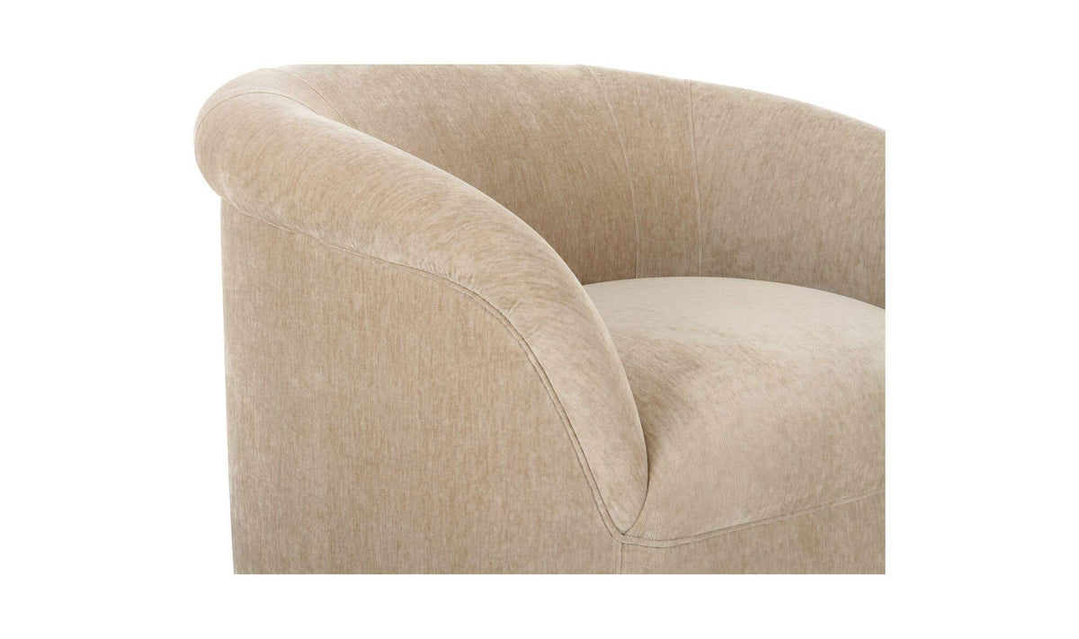 39.25" Beige Upholstered Lounge Chair