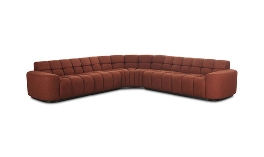 118" Rust Upholstered Sectional