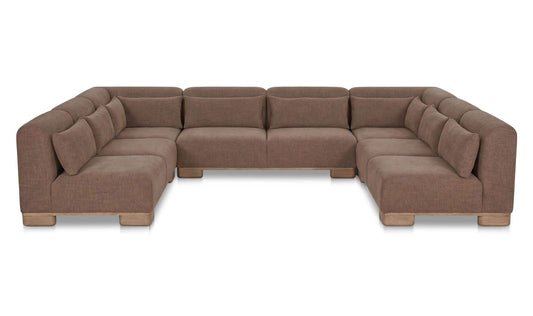 150" Dark Brown Upholstered Modular Sectional