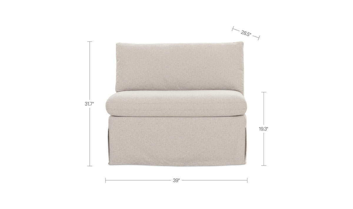 39" Beige Upholstered Accent Chair