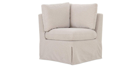 28.5" Beige Upholstered Corner Chair