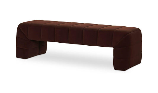 60" Warm Brown Upholstered Bench