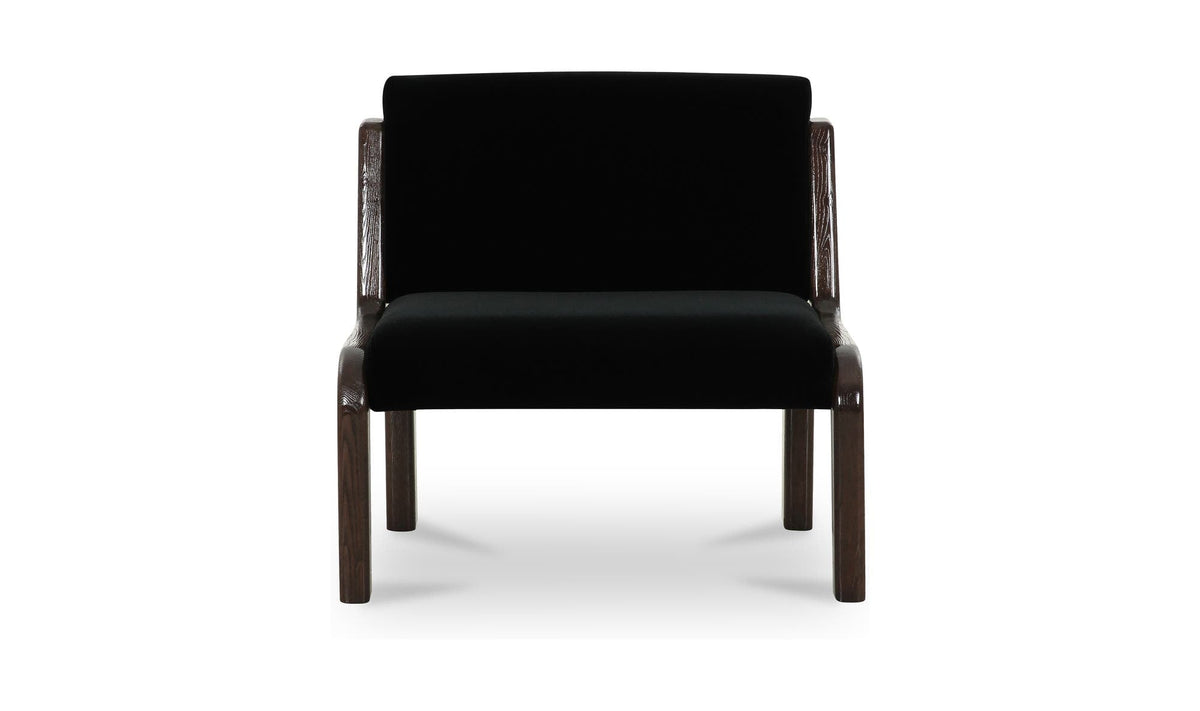 32.3" Black Faux Mohair Upholstered Accent Chair
