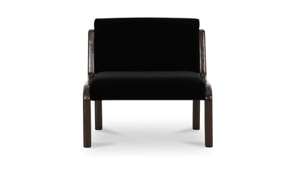 32.3" Black Faux Mohair Upholstered Accent Chair