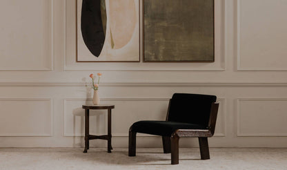 32.3" Black Faux Mohair Upholstered Accent Chair