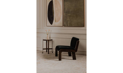32.3" Black Faux Mohair Upholstered Accent Chair