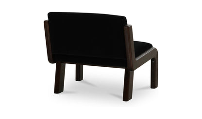 32.3" Black Faux Mohair Upholstered Accent Chair