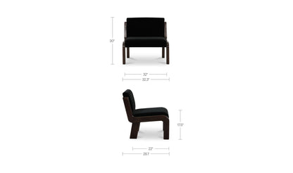 32.3" Black Faux Mohair Upholstered Accent Chair