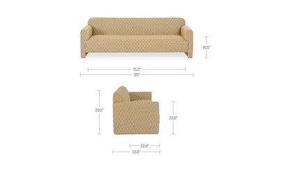 90" Chartreuse Upholstered Sofa